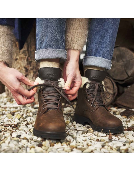 Women's Thermal Lace Up Boots - Antique Brown