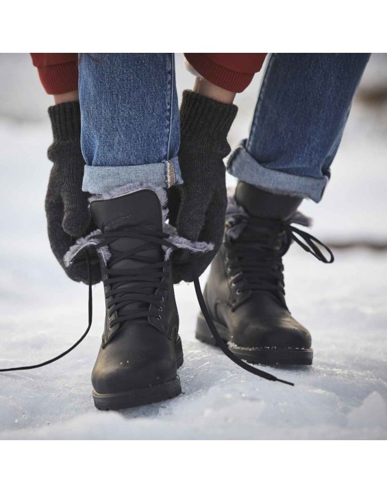 Women's Thermal Lace Up Boots - Black