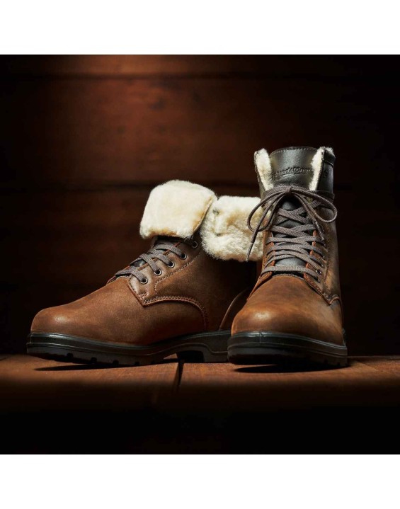 Youth Thermal Lace Up Boots - Antique Brown