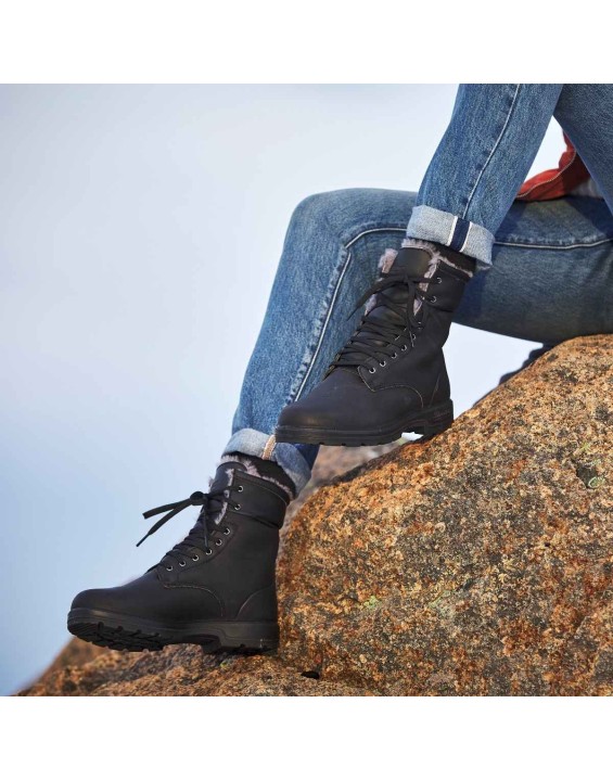 Youth Thermal Lace Up Boots - Black