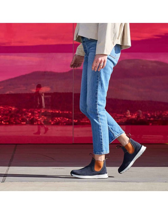 Women's Active Chelsea Boots - Navy / Orange