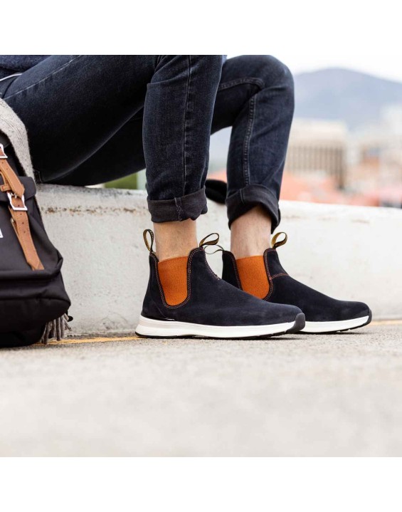 Men's Active Chelsea Boots - Navy / Orange