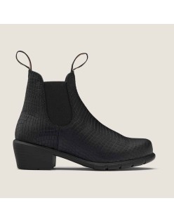 Women's Series Heeled Boots - Black Crocodile