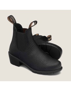Women's Series Heeled Boots - Black Crocodile