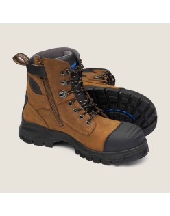 Work Series Zip Up Boots - Crazy Horse