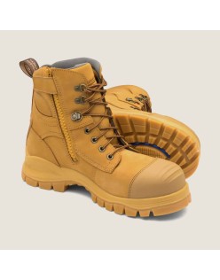 Work Series Zip Up Boots - Wheat