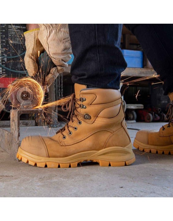 Work Series Zip Up Boots - Wheat
