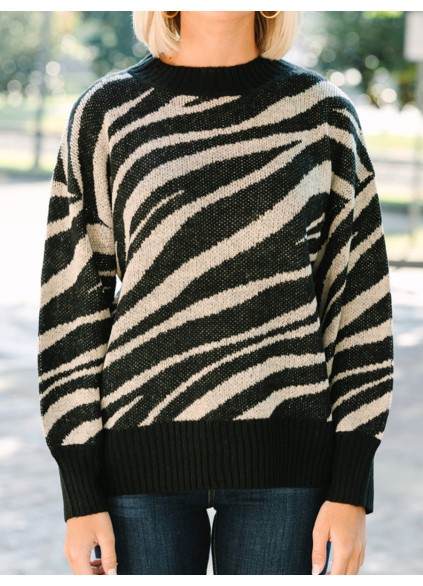 Brown Zebra Sweater