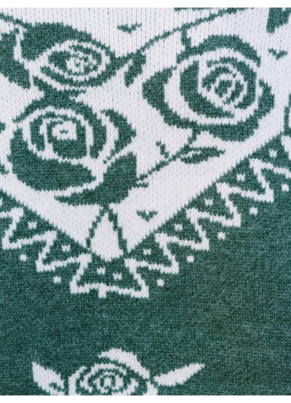 Emerald Green Floral Sweater