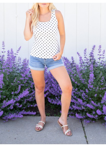 Black dot white vest