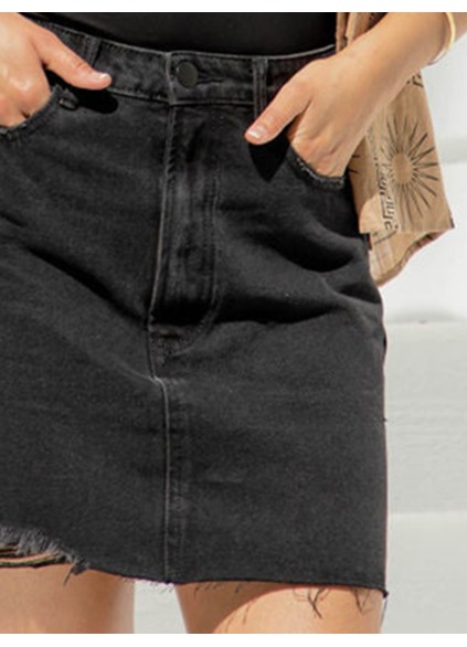 Black Slim Fit Skirt
