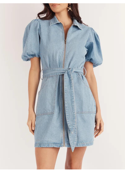 Blue casual zippered dress