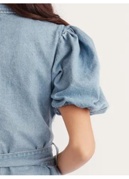 Blue casual zippered dress