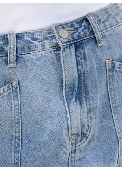 Blue denim skirt