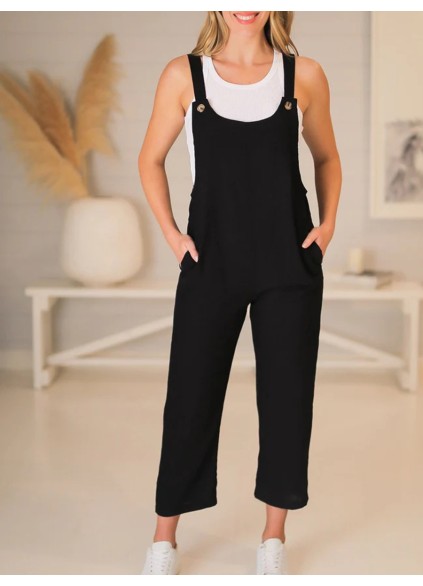 Boho black vacation jumpsuit