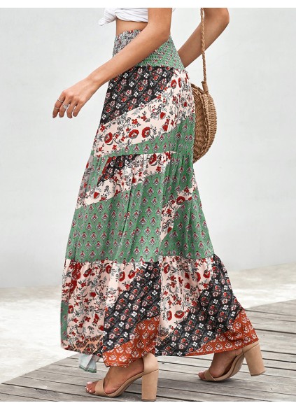 TIE-UP WAIST LONG MAXI SKIRT