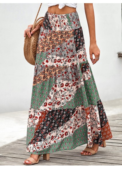 TIE-UP WAIST LONG MAXI SKIRT