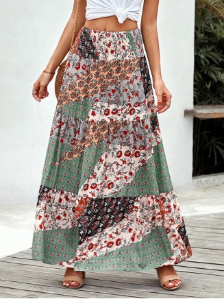 TIE-UP WAIST LONG MAXI SKIRT