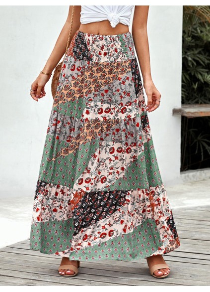 TIE-UP WAIST LONG MAXI SKIRT