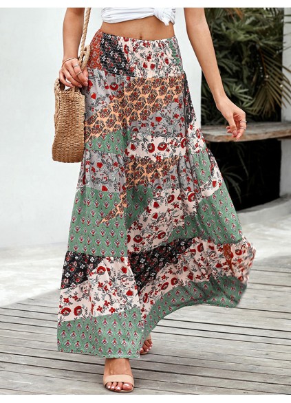 TIE-UP WAIST LONG MAXI SKIRT