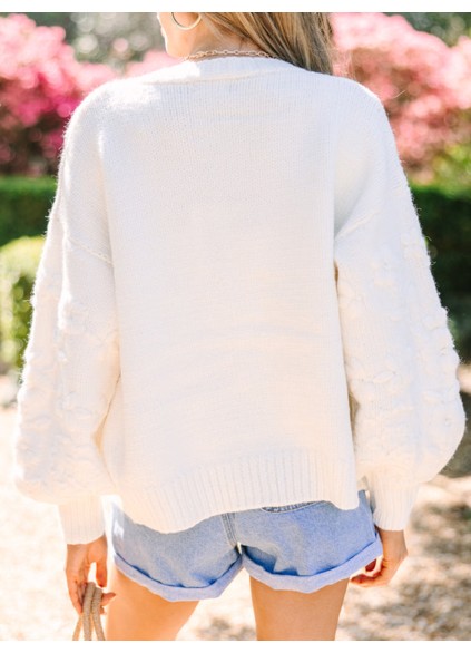 Creamy white V-neck cardigan