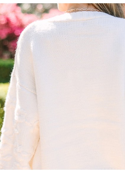 Creamy white V-neck cardigan