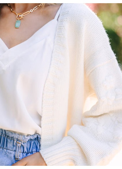 Creamy white V-neck cardigan