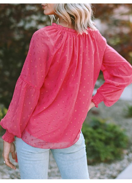 DECORATION V NECK SHIFT ELEGANT BLOUSE