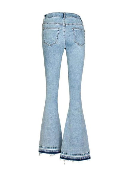 Denim embroidered bell bottoms