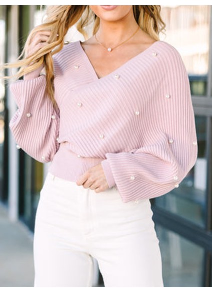 Blush Pink Embellished Sweater