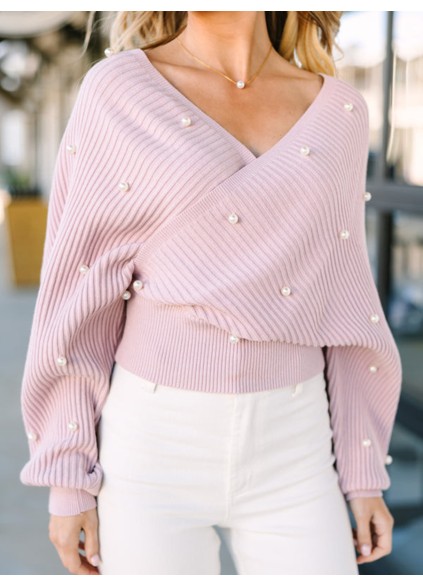 Blush Pink Embellished Sweater