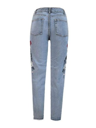 Fashion embroidered denim pants