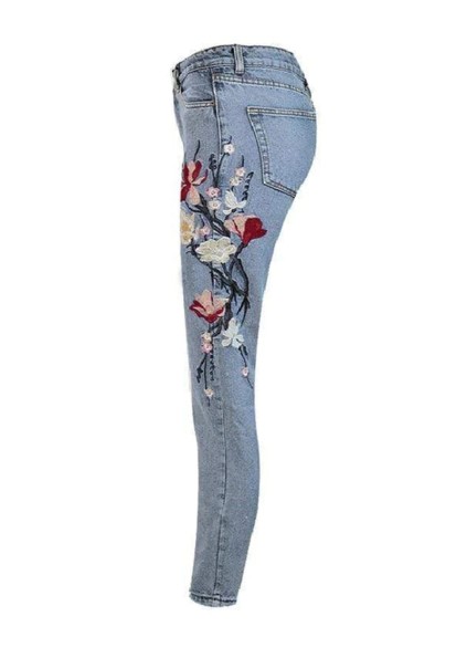 Fashion embroidered denim pants