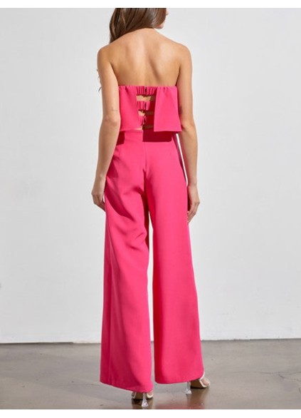 Flare Tube Top With Two Fer Look Jumpsuit