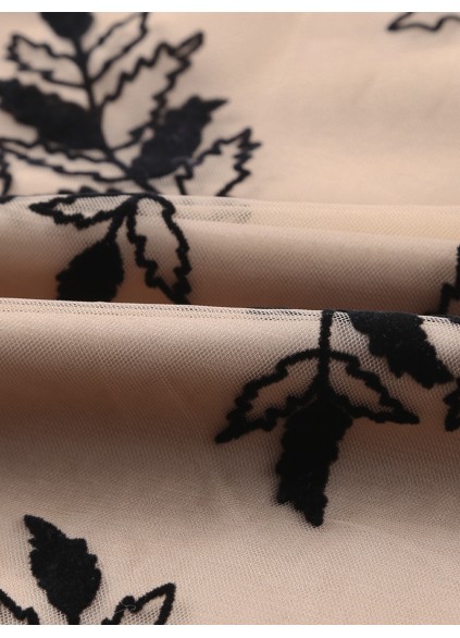 FLORAL EMBROIDERY FLARED ELEGANT SKIRTS