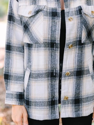 Plaid Fleece Lined Shacket