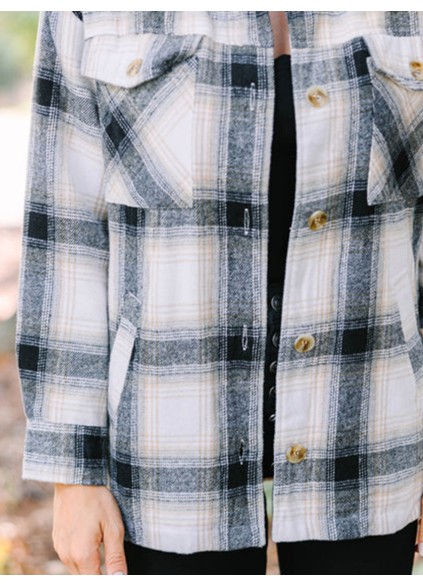 Plaid Fleece Lined Shacket