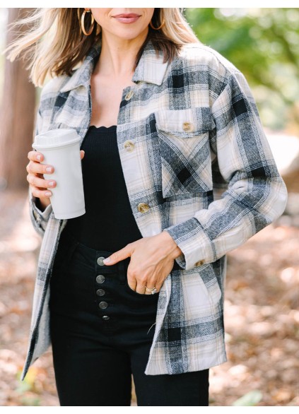 Plaid Fleece Lined Shacket