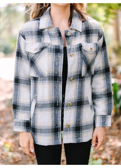 Plaid Fleece Lined Shacket