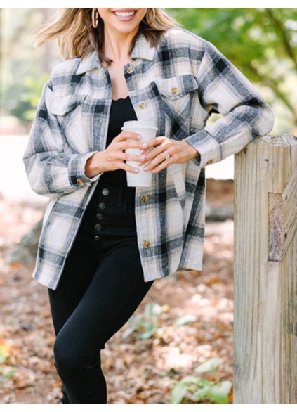 Plaid Fleece Lined Shacket