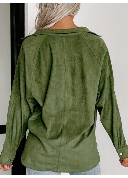 Green deerskin velvet shirt