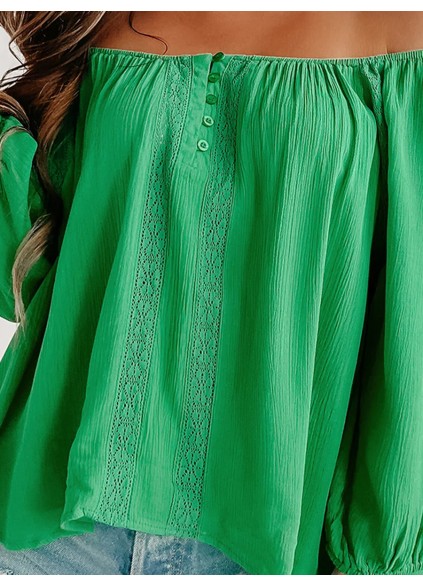 Green one-shoulder shirt
