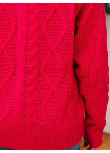 Hot Pink Cable Knit Cardigan