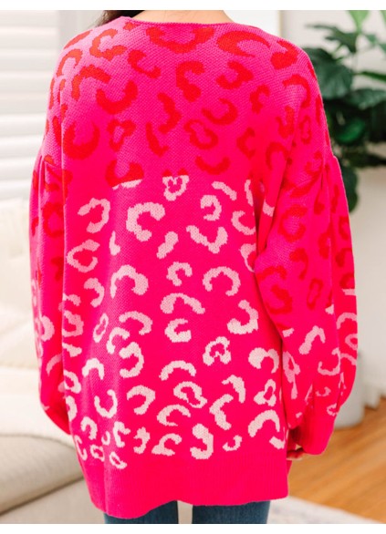 Hot Pink Leopard Cardigan