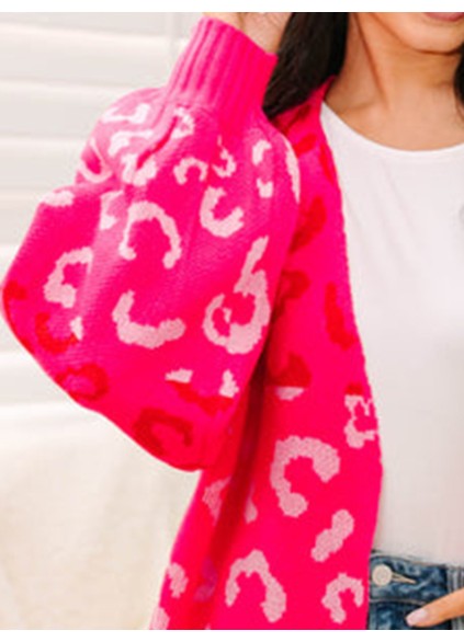 Hot Pink Leopard Cardigan