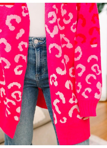 Hot Pink Leopard Cardigan
