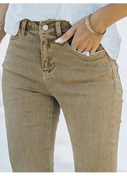 Khaki Slim Fit Denim Pants
