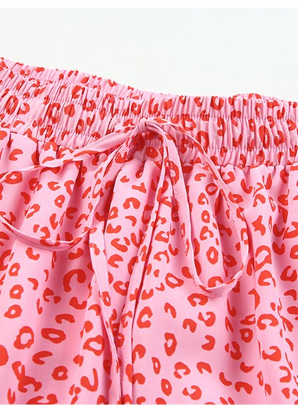LEOPARD RUFFLE POCKET SHIFT CASUAL SKIRTS
