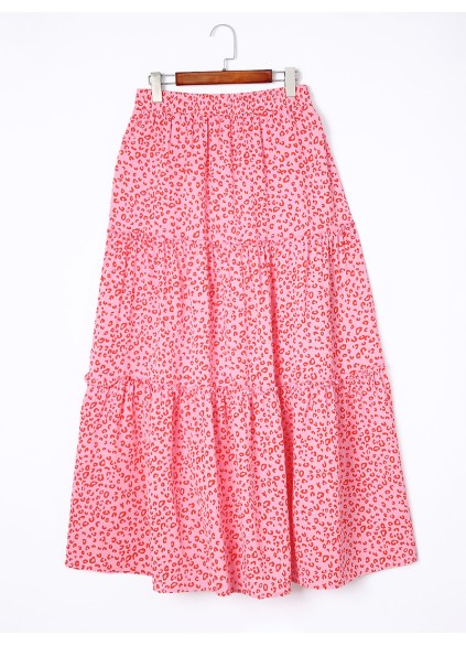 LEOPARD RUFFLE POCKET SHIFT CASUAL SKIRTS