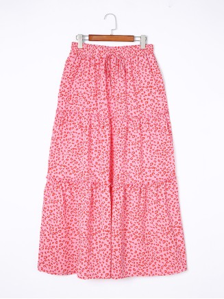 LEOPARD RUFFLE POCKET SHIFT CASUAL SKIRTS